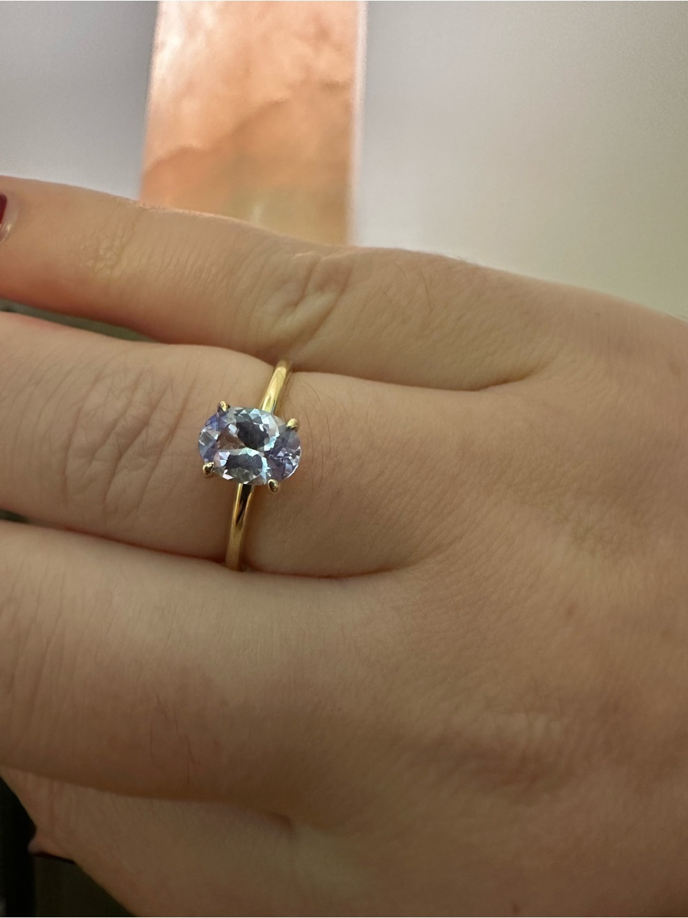 Everyday Mystique- Unheated Tanzanite set in 14k gold